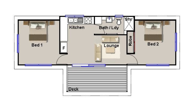 2 bedroom transportable hoem design